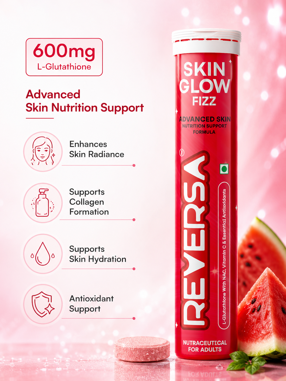 Skin Glow Fizz Pack of 2 | 600mg Glutathione Drink